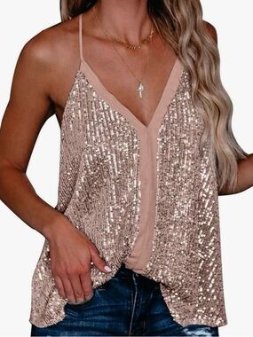 Sequin Pink Racerback Tank